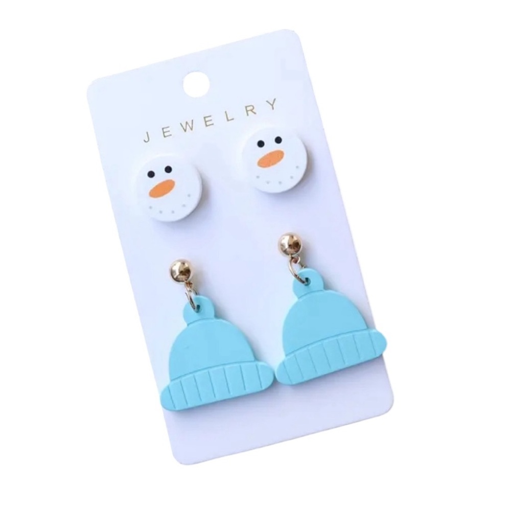 Snowman Hat Earrings Set - Picture 1 of 2